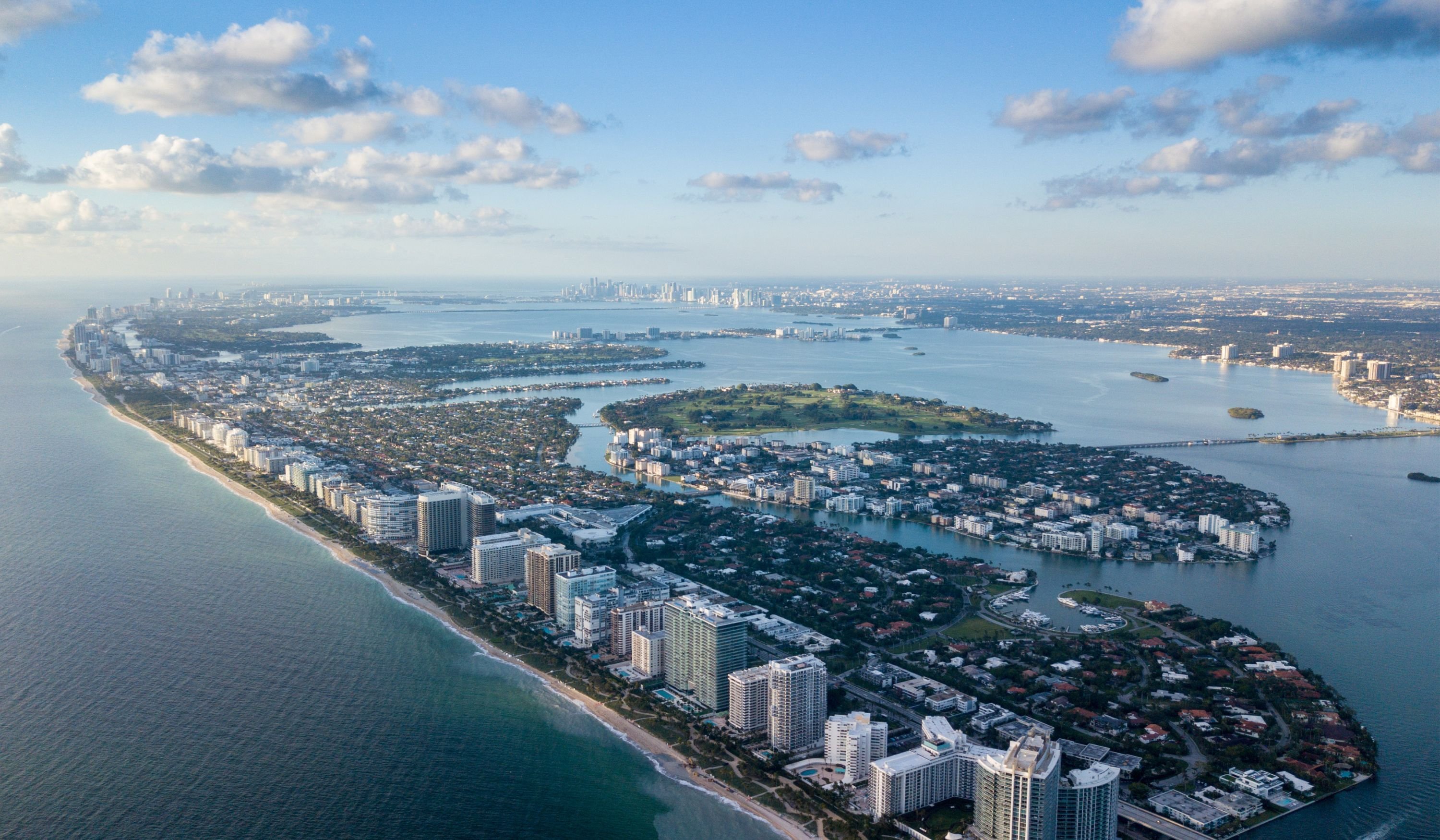 aerial of miami beach