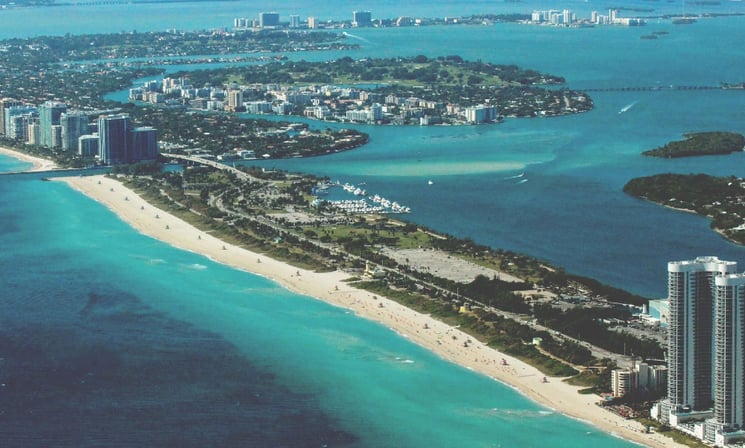 Aerial view of South Florida