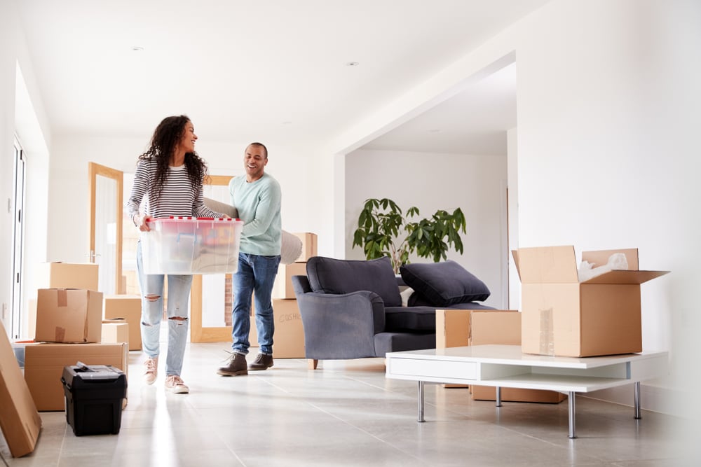 Couple moving into new home