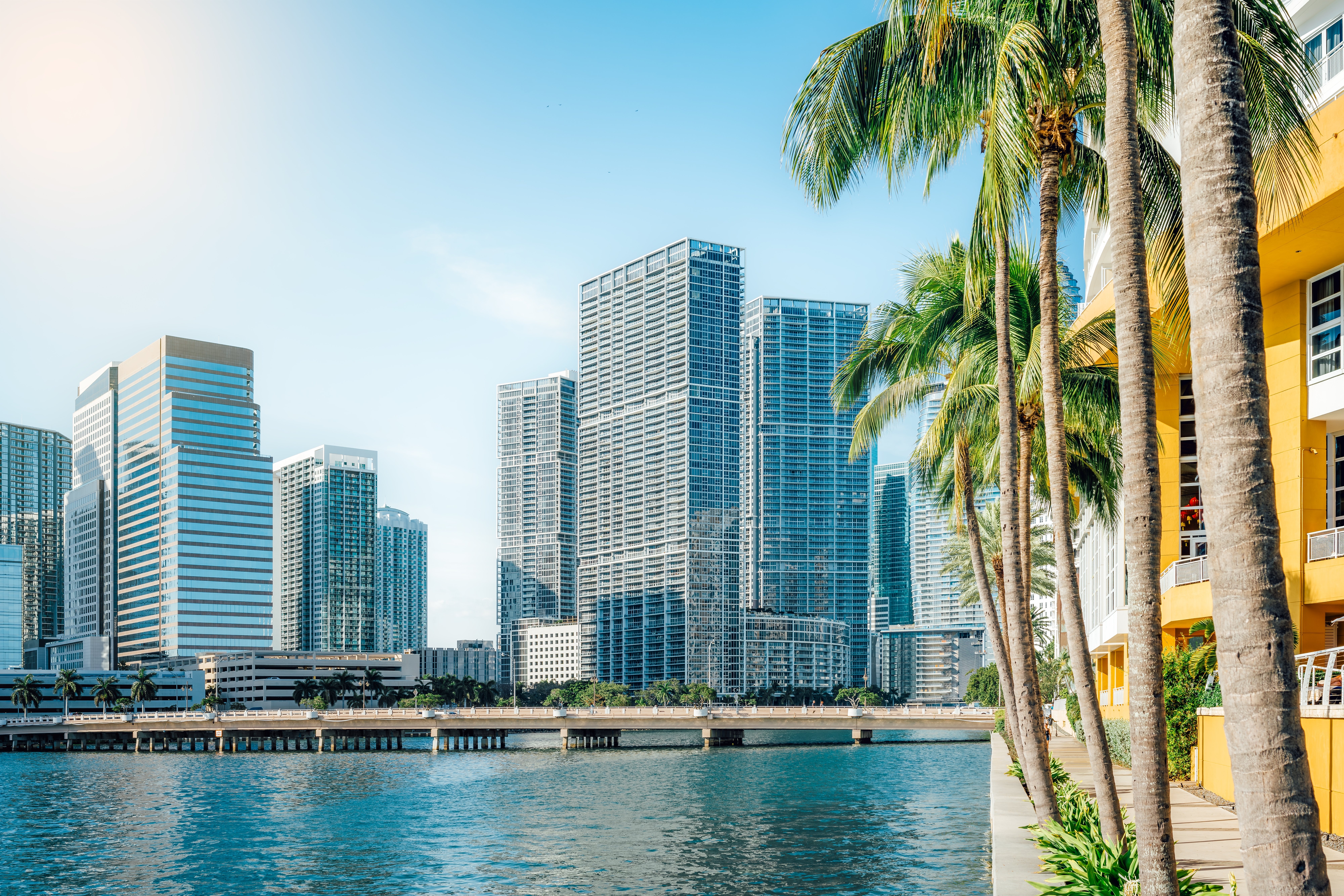 Modern buildings of Miami seen from Brickell Key