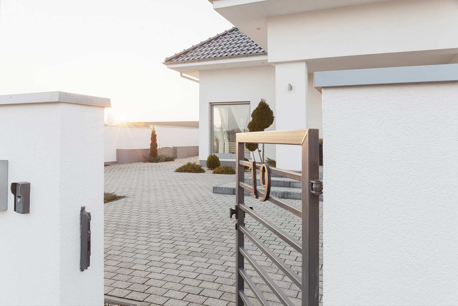 Close up image of front gate of home